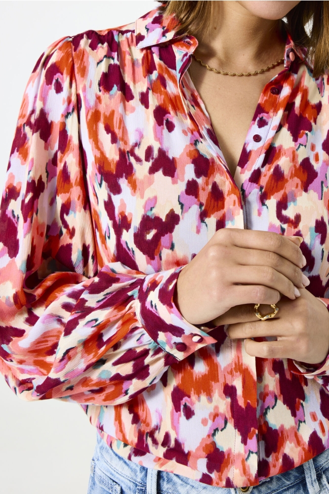 BLOUSE MET PRINT C50238 1345 tangerine red